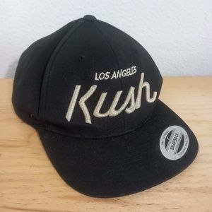 KUSH Los Angeles Trucker Hat YUPONG Black Adjustable Snapback Ball Cap NWT